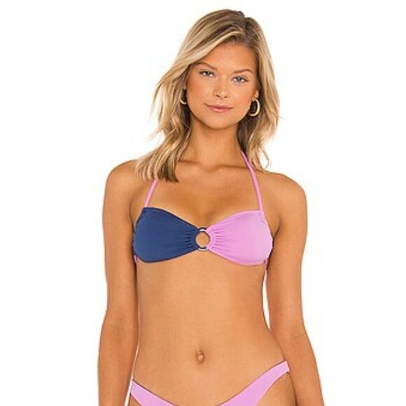 L*Space Freddie Bikini Top in Raspberry Blue Size Small NWT - Picture 1 of 5